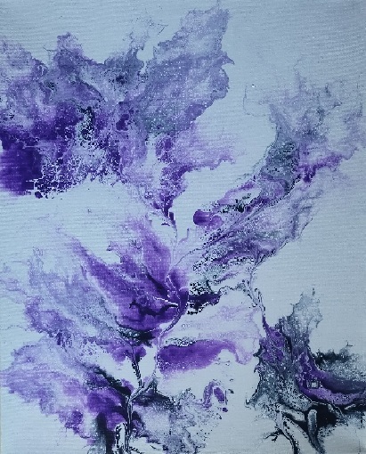 Purple Delight, an acrylic abstract painting by Stephen Corrigan
